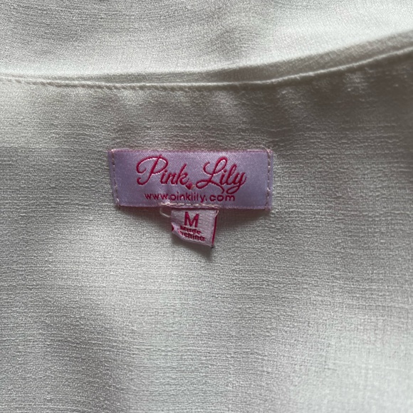 Pink Lily Ivory Ruffled Romper Size Medium - Picture 5 of 10